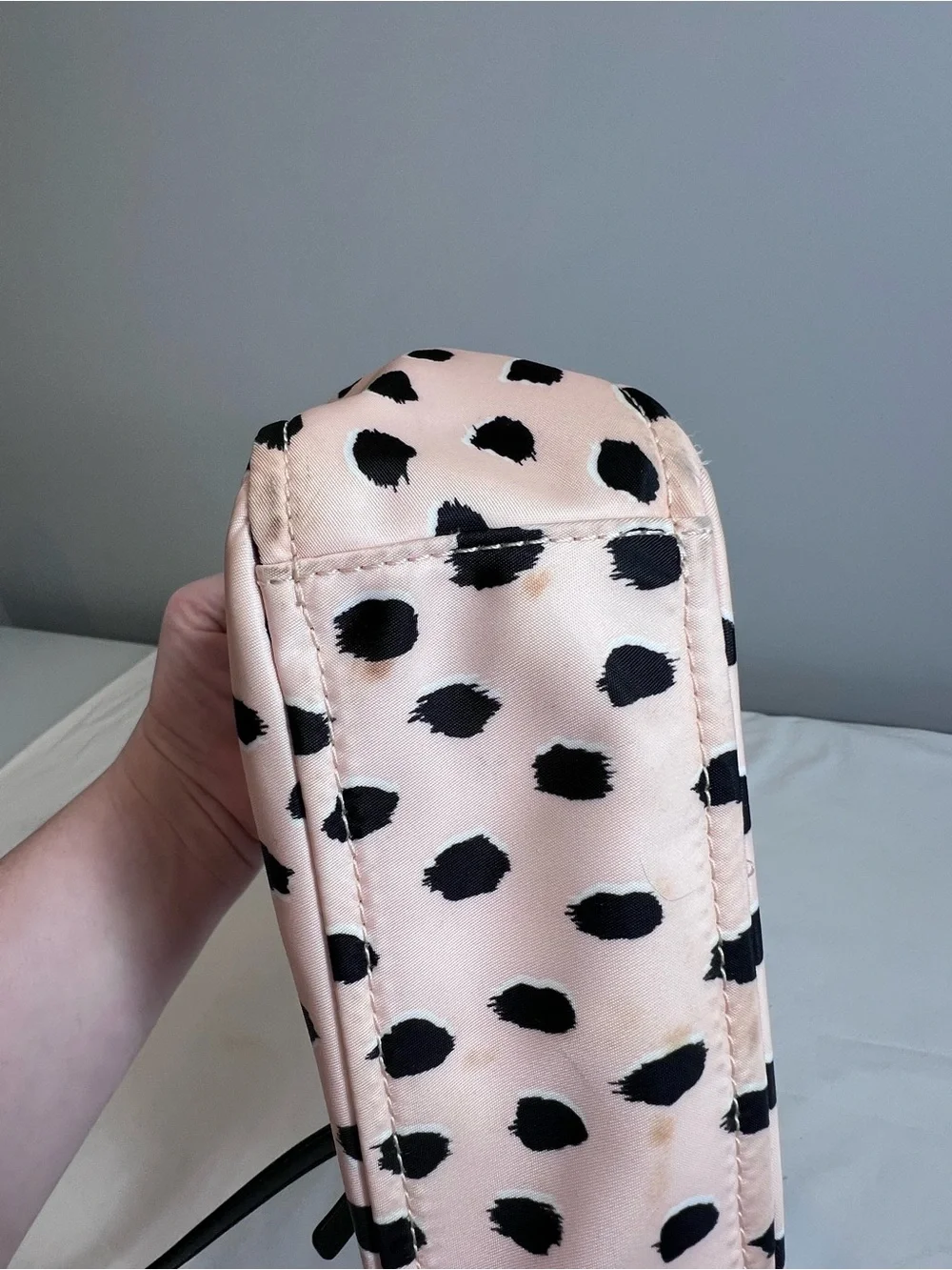 Kate Spade Blake Avenue Mindy Flamingo Dot crossbody bag in light pink and black